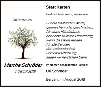 Traueranzeige von Martha Schröder von Offenbach