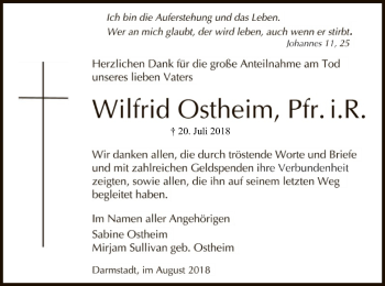 Traueranzeige von Wilfrid Ostheim von Offenbach