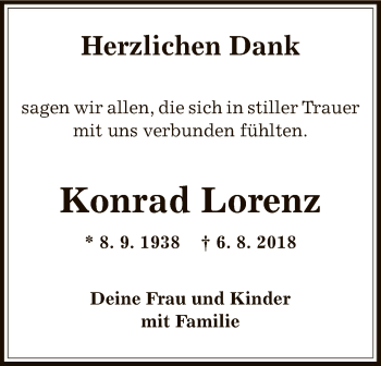 Traueranzeige von Konrad Lorenz von Offenbach