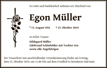 Traueranzeige von Egon Müller von Offenbach