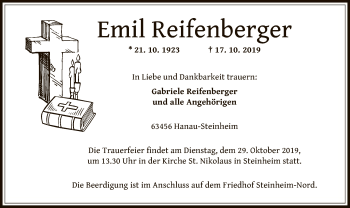 Traueranzeige von Emil Reifenberger von Offenbach