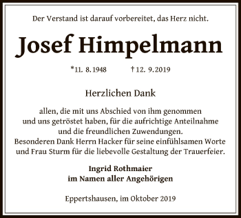 Traueranzeige von Josef Himpelmann von Offenbach