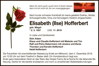 Traueranzeige von Elisabeth Hofferbert von Offenbach