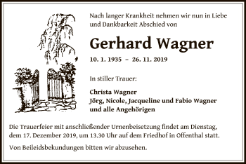 Traueranzeige von Gerhard Wagner von Offenbach