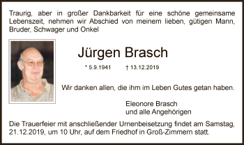 Traueranzeige von Jürgen Brasch von Offenbach