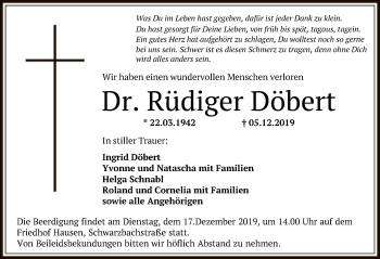 Traueranzeige von Rüdiger Döbert von Offenbach