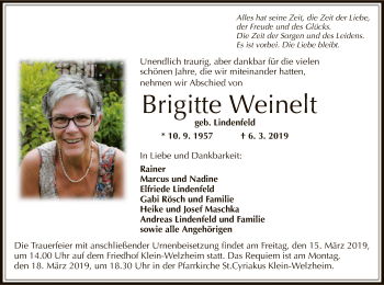 Traueranzeige von Brigitte Weinelt von Offenbach