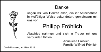 Traueranzeige von Philipp Fröhlich von Offenbach