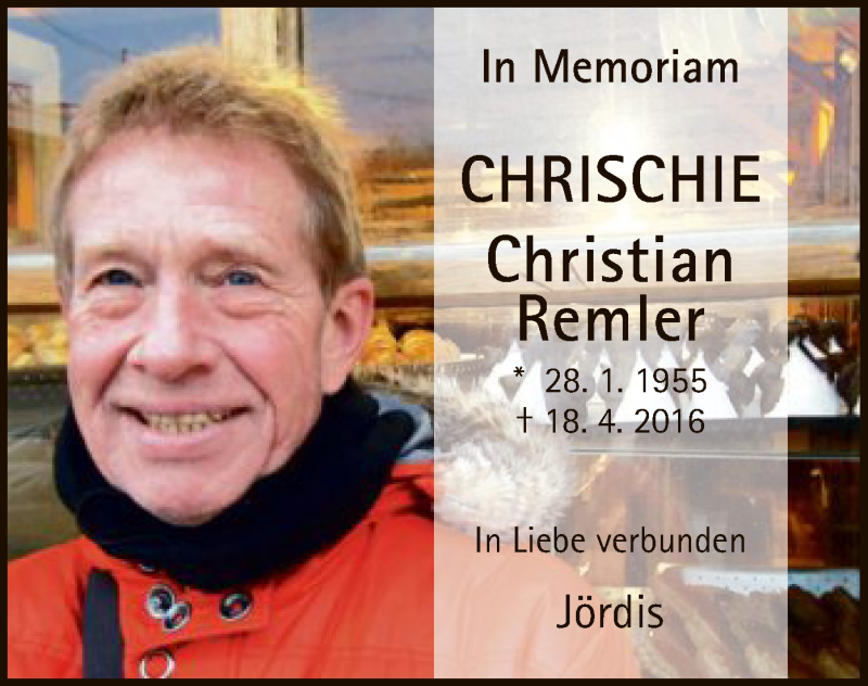  Traueranzeige für Christian Remler vom 18.04.2019 aus Offenbach