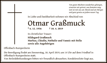 Traueranzeige von Otmar Graßmuck von Offenbach