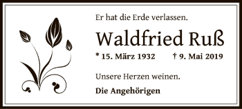 Traueranzeige von Waldfried Ruß von Offenbach