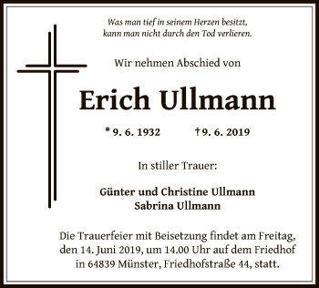 Traueranzeige von Erich Ullmann von Offenbach