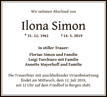 Traueranzeige von Ilona Simon von Offenbach