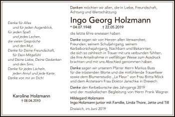 Traueranzeige von Ingo Georg Holzmann von Offenbach