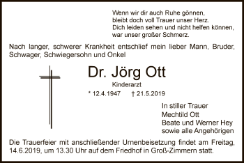 Traueranzeige von Jörg Ott von Offenbach