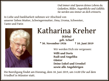 Traueranzeige von Katharina Kreher von Offenbach