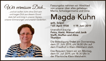 Traueranzeige von Magda Kuhn von Offenbach