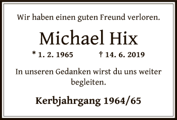 Traueranzeige von Michael Hix von Offenbach