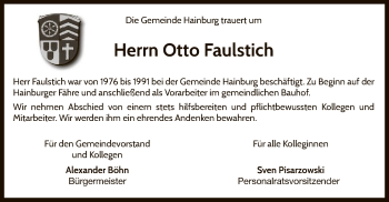 Traueranzeige von Otto Faulstich von Offenbach