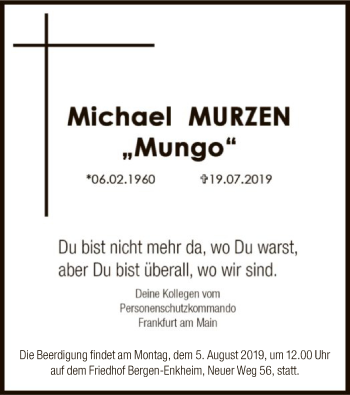 Traueranzeige von Michael Murzen von Offenbach