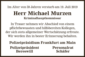 Traueranzeige von Michael Murzen von Offenbach