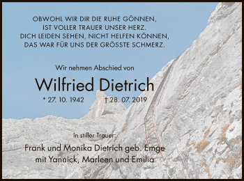 Traueranzeige von Wilfried Dietrich von Offenbach