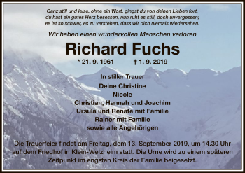 Traueranzeige von Richard Fuchs von Offenbach