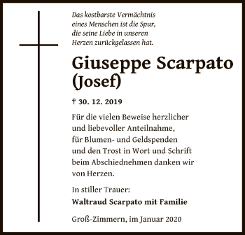 Traueranzeige von Giuseppe Scarpato von Offenbach