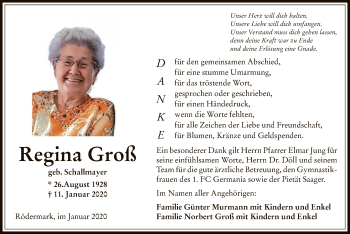 Traueranzeige von Regina Groß von Offenbach