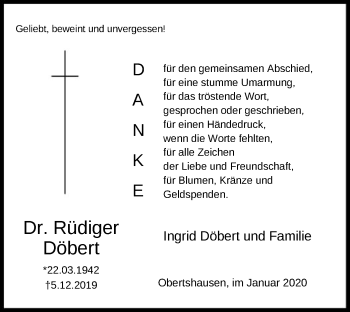 Traueranzeige von Rüdiger Döbert von Offenbach