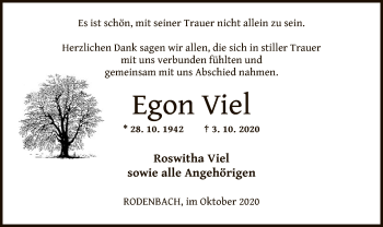 Traueranzeige von Egon Viel von OF