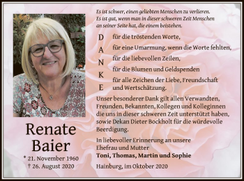 Traueranzeige von Renate Baier von OF