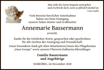 Traueranzeige von Annemarie Bassermann von OF