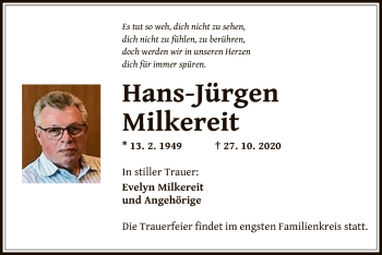 Traueranzeige von Hans-Jürgen Milkereit von OF