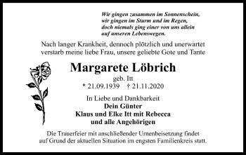 Traueranzeige von Margarete Löbrich von OF