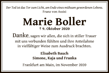 Traueranzeige von Marie Boller von OF