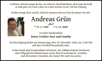 Traueranzeige von Andreas Grün von OF