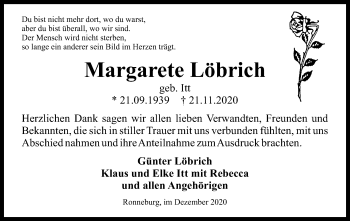 Traueranzeige von Margarete Löbrich von OF