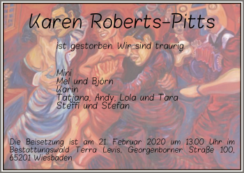 Traueranzeige von Karen Roberts-Pitts von Offenbach