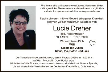 Traueranzeige von Lucie Dreher von Offenbach