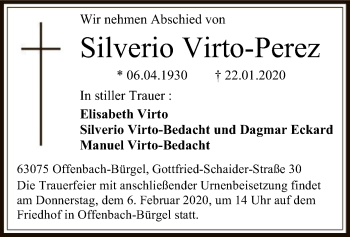 Traueranzeige von Silverio Virto-Perez von Offenbach