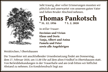 Traueranzeige von Thomas Pankotsch von Offenbach