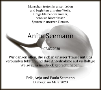 Traueranzeige von Anita Seemann von Offenbach