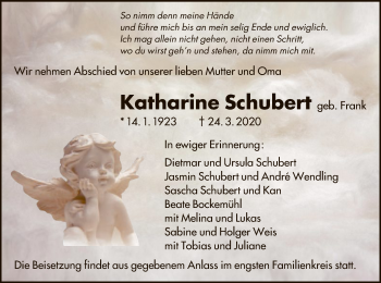 Traueranzeige von Katharine Schubert von Offenbach