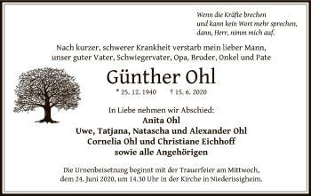 Traueranzeige von Günther Ohl von OF