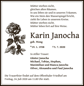 Traueranzeige von Karin Janocha von OF