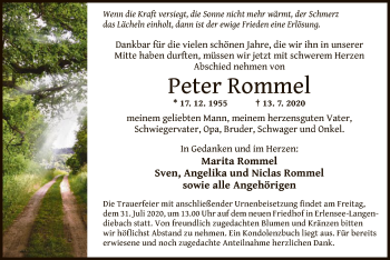 Traueranzeige von Peter Rommel von OF