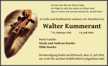 Traueranzeige von Walter Kummerant von OF