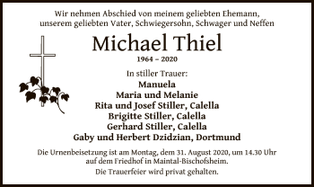 Traueranzeige von Michael Thiel von OF