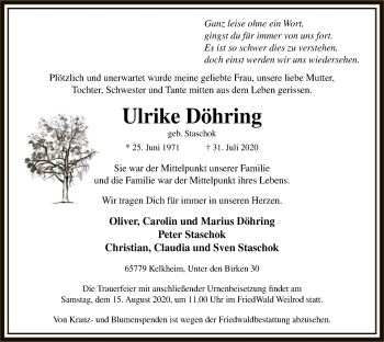 Traueranzeige von Ulrike Döhring von OF